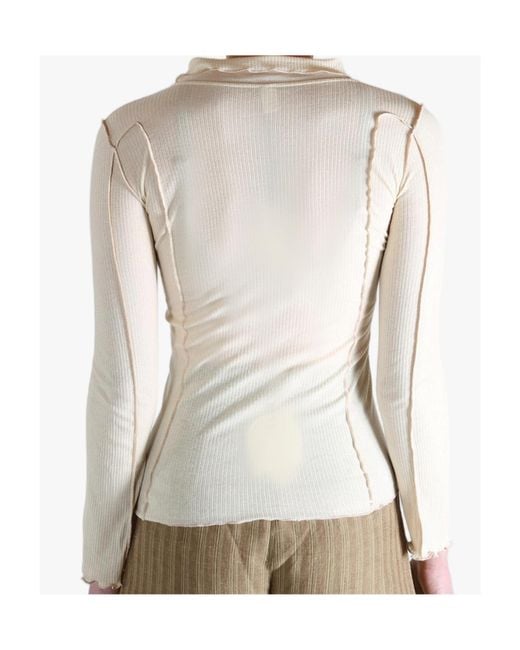 Baserange White Ruffled Polo Shirt