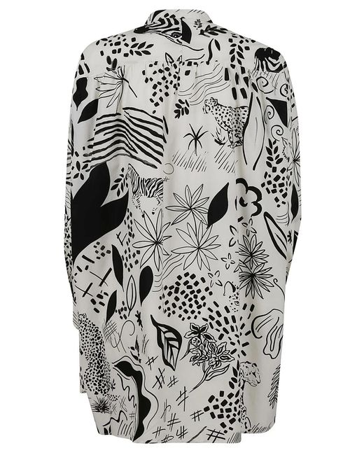 Aspesi White Printed Button-Down Shirt