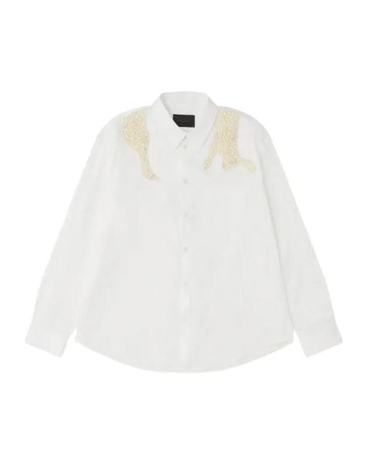 Simone Rocha White Pearl-Embellished Shirt for men