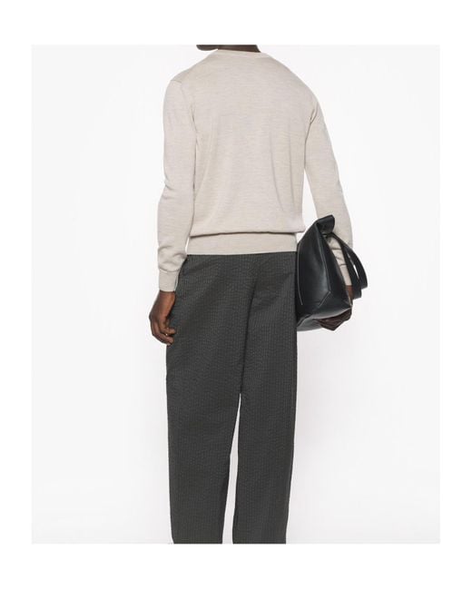 Maison Kitsuné White Maison Kitsun Bold Fox Head Patch Knitted Jumper for men