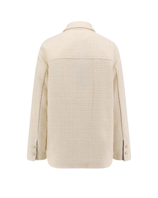 Pinko Natural Textured Buttoned Jacket