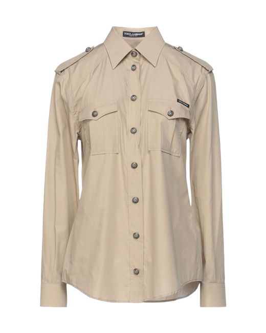 Dolce & Gabbana Natural Minimalist Solid Long Sleeve Shirt