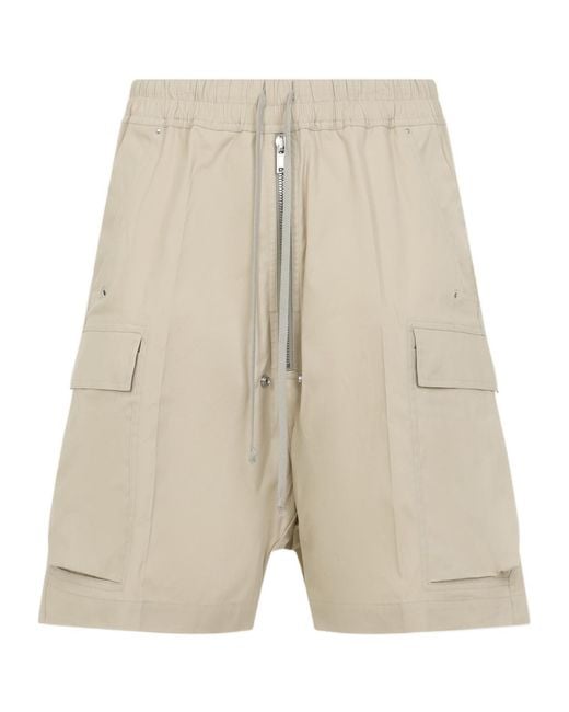 Rick Owens Natural Cargobela Drawstring Shorts for men