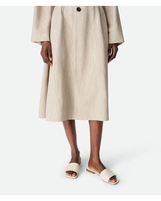 Bottega Veneta White Parco Intrecciato Flat Sandals