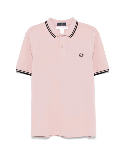 Comme des Garçons Pink X Fred Perry Logo-Embroidered Polo Shirt for men