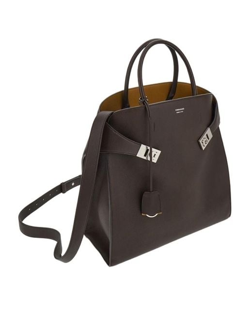 Ferragamo Brown Ferragamo Hug Tote Bag