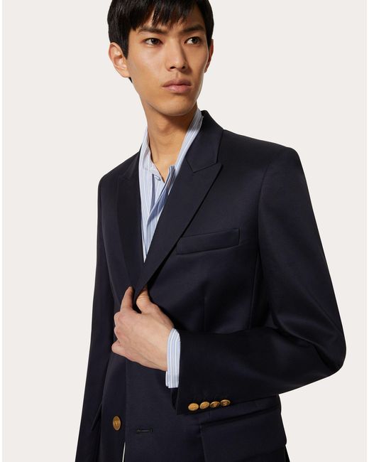Valentino Blue Single Breasted Long Sleeved Blazer for men