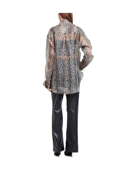 Sportmax Gray Snake Print Shirt