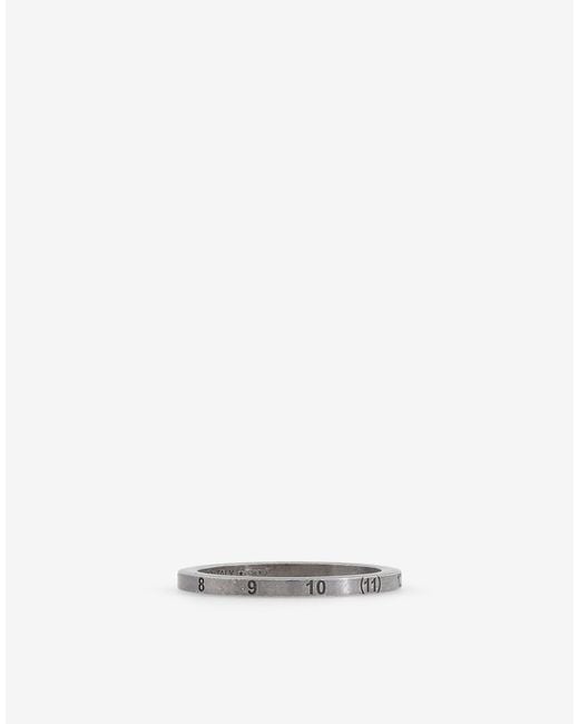 Maison Margiela White Number-Engraved Brushed Ring for men