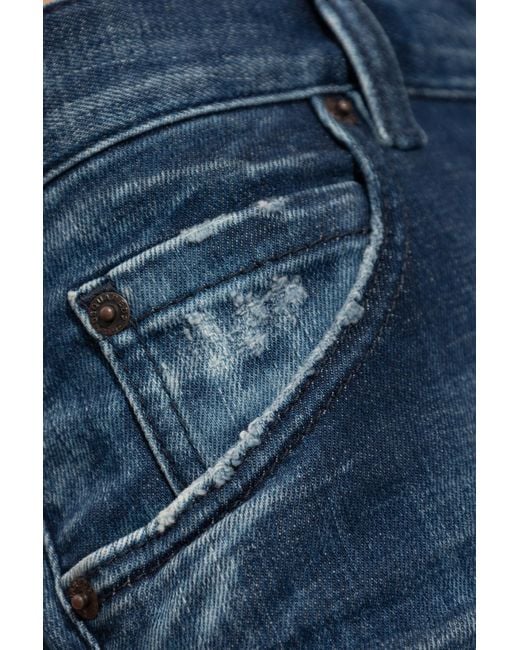 DSquared² Blue Straight Leg Distressed Jeans