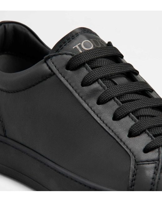 Tod's Black Round-Toe Lace-Up Sneakers for men