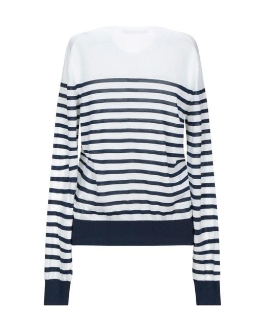 Dolce & Gabbana Blue Striped Fine-Knit Top
