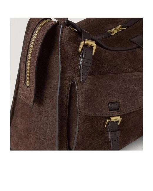 Mulberry Brown Buckled Pocket Shoulder Bag