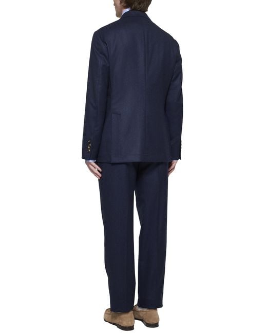 Brunello Cucinelli Blue Two-Piece Tailored Suit for men