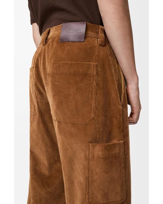 Loewe Brown Wide-Leg Corduroy Pants for men