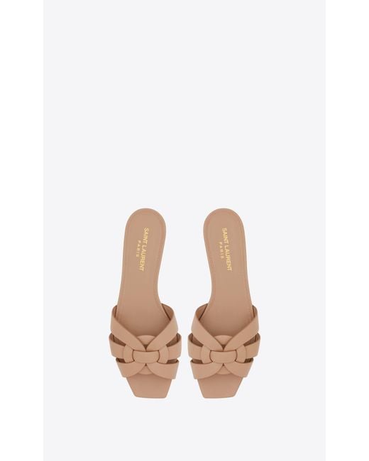 Saint Laurent Natural Tribute Open Toe Sandals