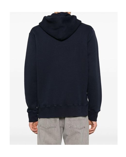 Autry Blue Logo Embroidered Drawstring Hoodie for men