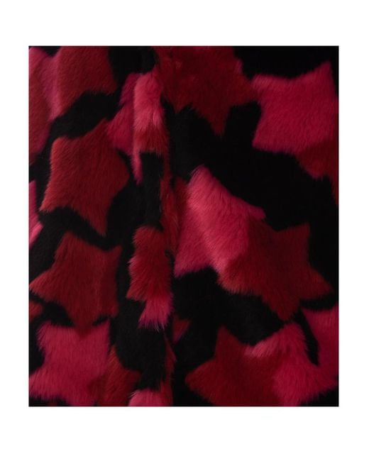 Versace Jeans Red Couture Star-Printed Long Sleeved Coat