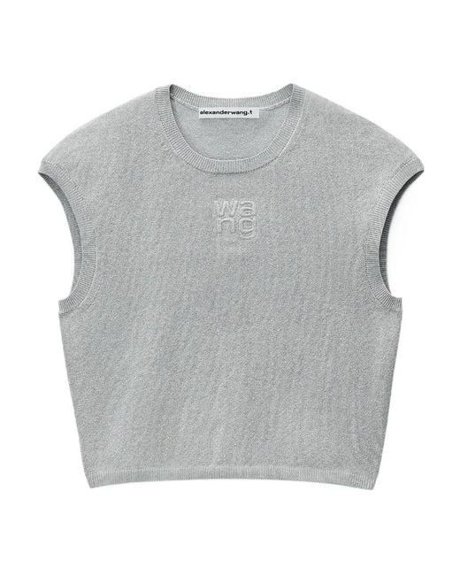 Alexander Wang Gray Sleeveless Crop Top