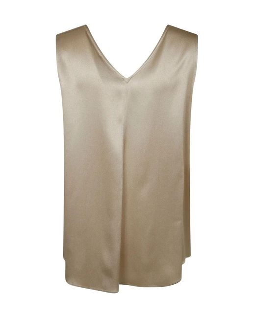 Antonelli Natural V-Neck Sleeveless Top