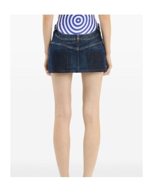 Jean Paul Gaultier Blue Denim Midi Skirt With Belt Loops