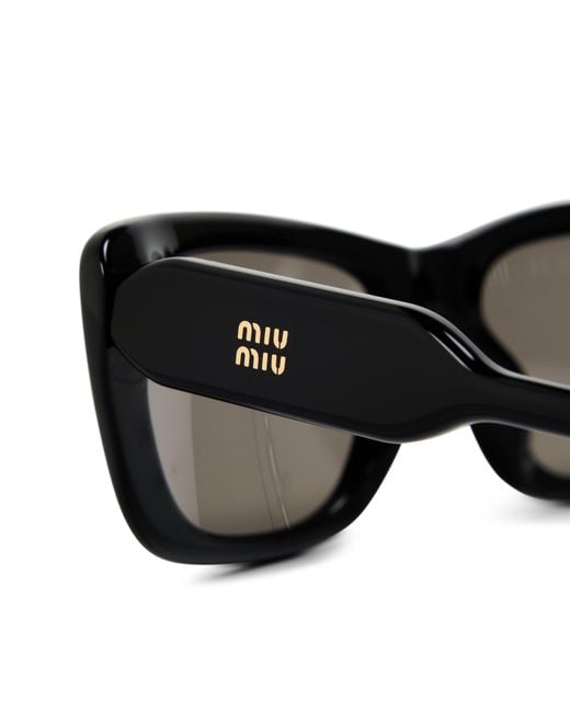 Miu Miu White Logo Detail Sunglasses