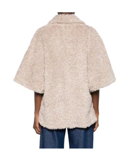 Herno Natural Double-Breasted Faux-Shearling Jacket