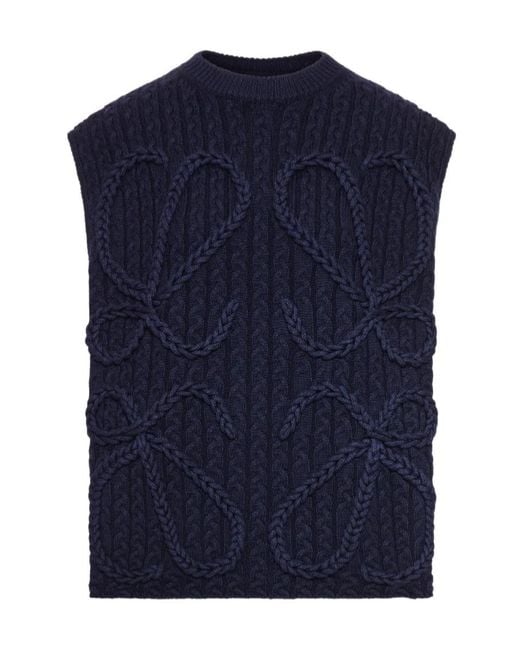 Loewe Blue Anagram Knitted Vest