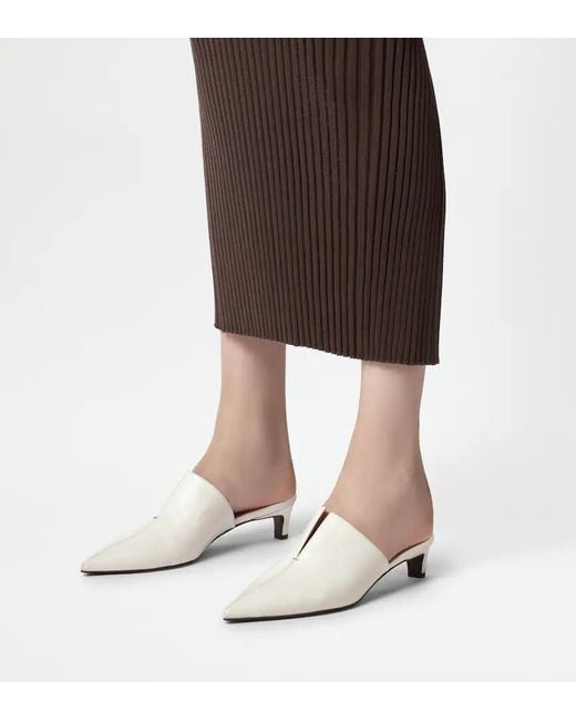 Tod's White Heeled Mules