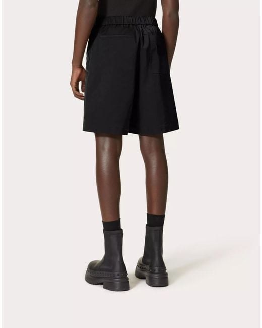 Valentino Black Logo Detailed Bermuda Shorts for men