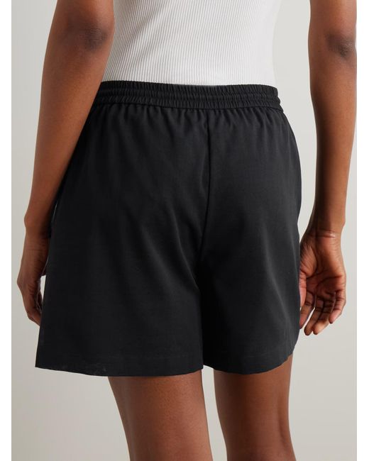 Theory Black Wool-Blend Shorts