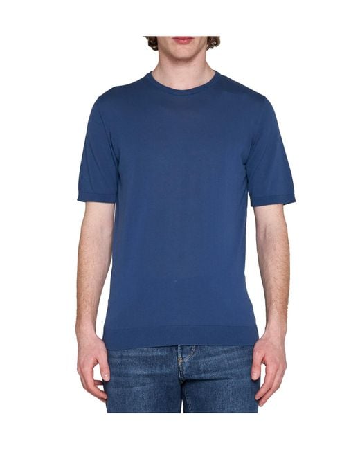 Roberto Collina Blue Short Sleeved Crewneck T-Shirt for men