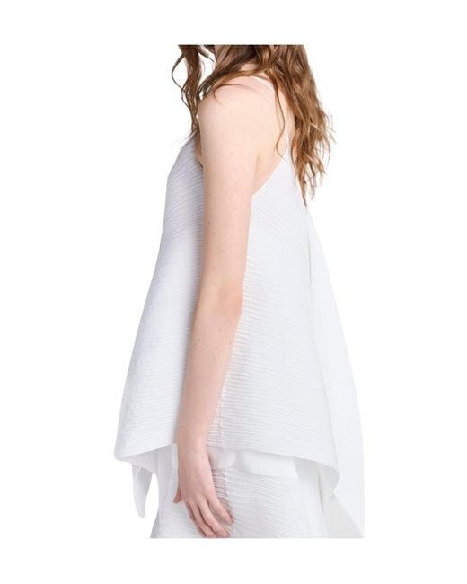 J.W. Anderson White Pleated Handkerchief-Hem Blouse