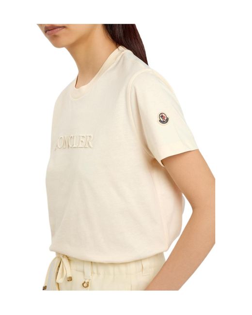 Moncler White Logo-Appliquéd Cotton T-Shirt