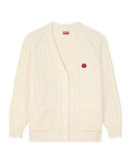 KENZO White Patch Buttoned Cardigan