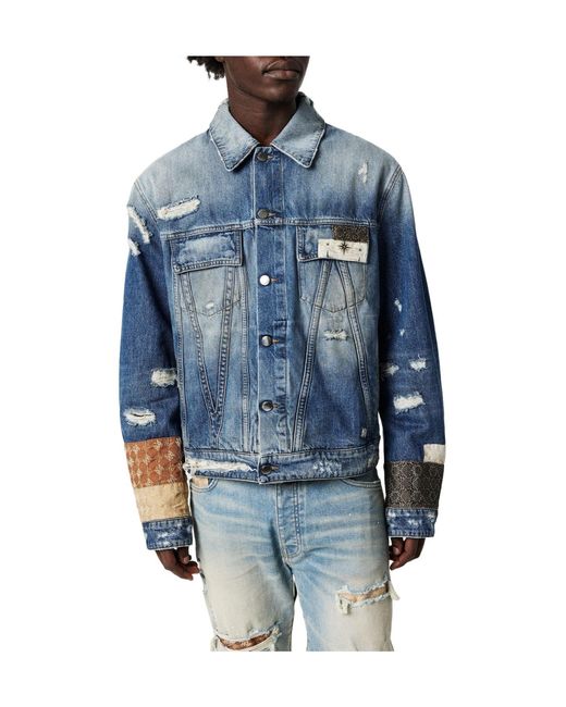 Amiri Blue Airpatch Trucker Jacket for men