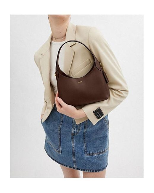 COACH Brown Brooklyn 23 Chained Shoulder Bag