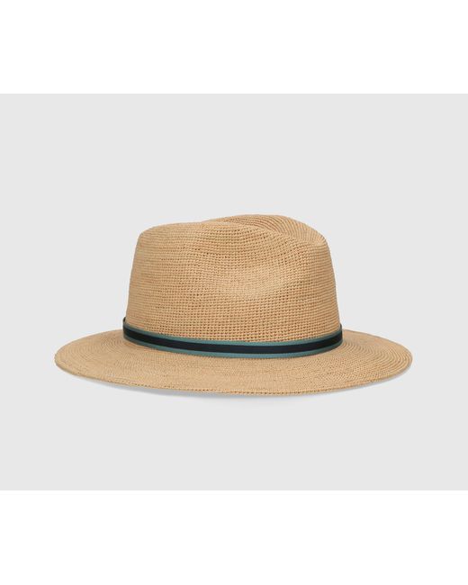 Borsalino White Argentina Raffia Crochet Hat for men