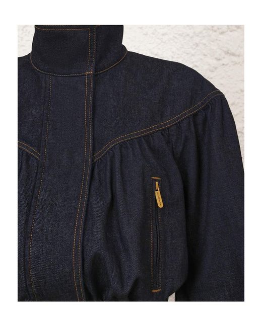 Zimmermann Blue Denim Handkerchief Bomber