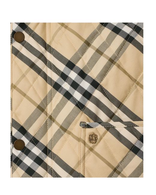 Burberry Metallic Check Printed Quilted Jacket