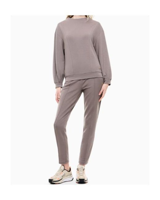 EA7 Gray Core Lady Logo-Plaque Tracksuit