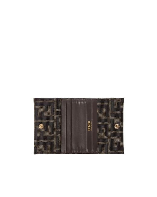 Fendi Black Ff Jacquard Card Case