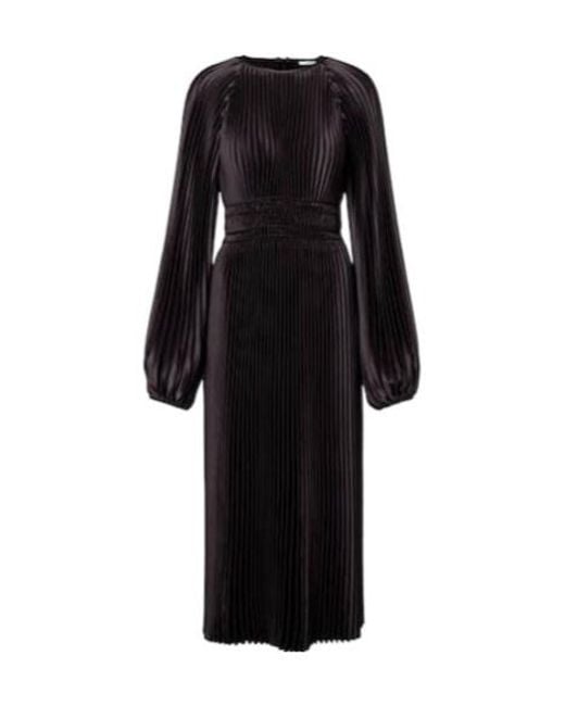 Joseph Black Ortiz Pleated Midi Dress