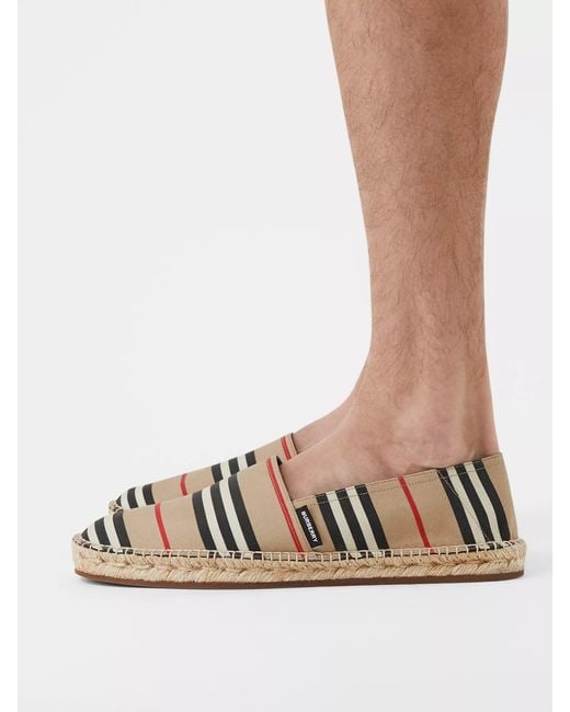 Burberry Brown Icon Stripe Espadrilles for men