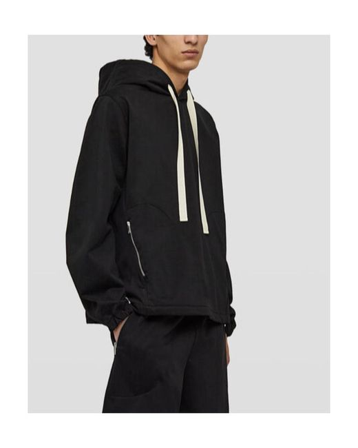 Jil Sander Black Hooded Sweatshirt for men