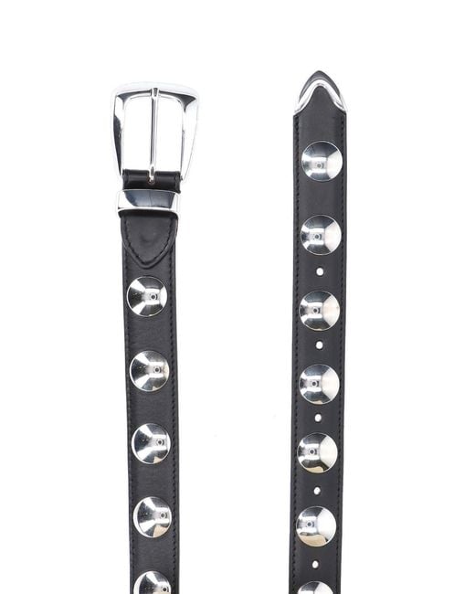 Khaite White Stud-Detailed Buckled Belt