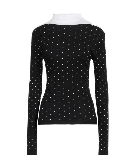 Marni Black Two-Tone Knitted Turtleneck Sweater