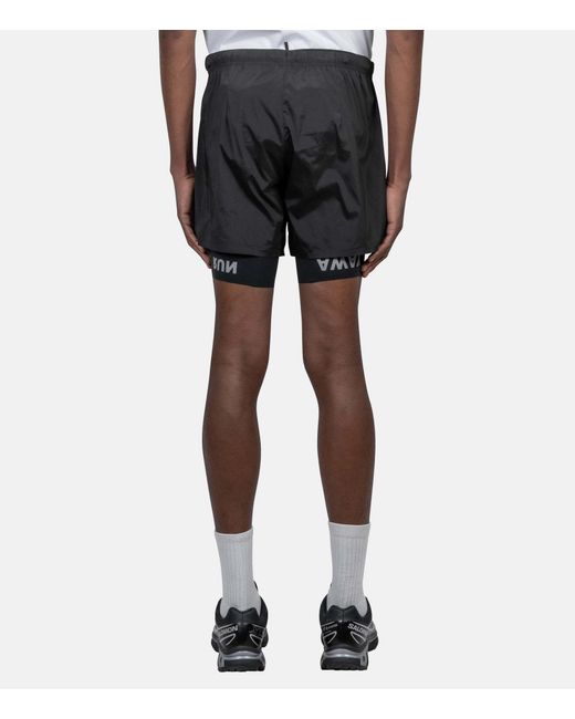 Satisfy Blue Layered-Design Shorts for men