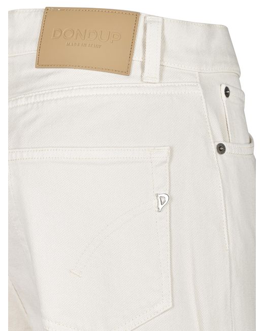 Dondup White High-Rise Straight-Leg Jeans