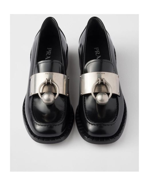 Prada Piercing Slip-On Loafers in Black | Lyst display picture 2